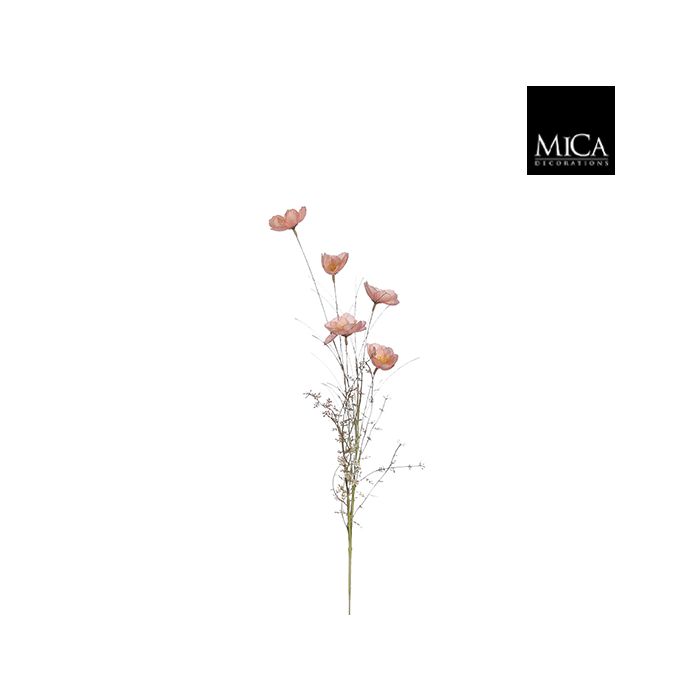 Artificial Dried Look Peach Poppy