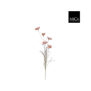 Artificial Dried Look Peach Poppy