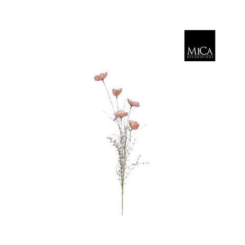 Artificial Dried Look Peach Poppy