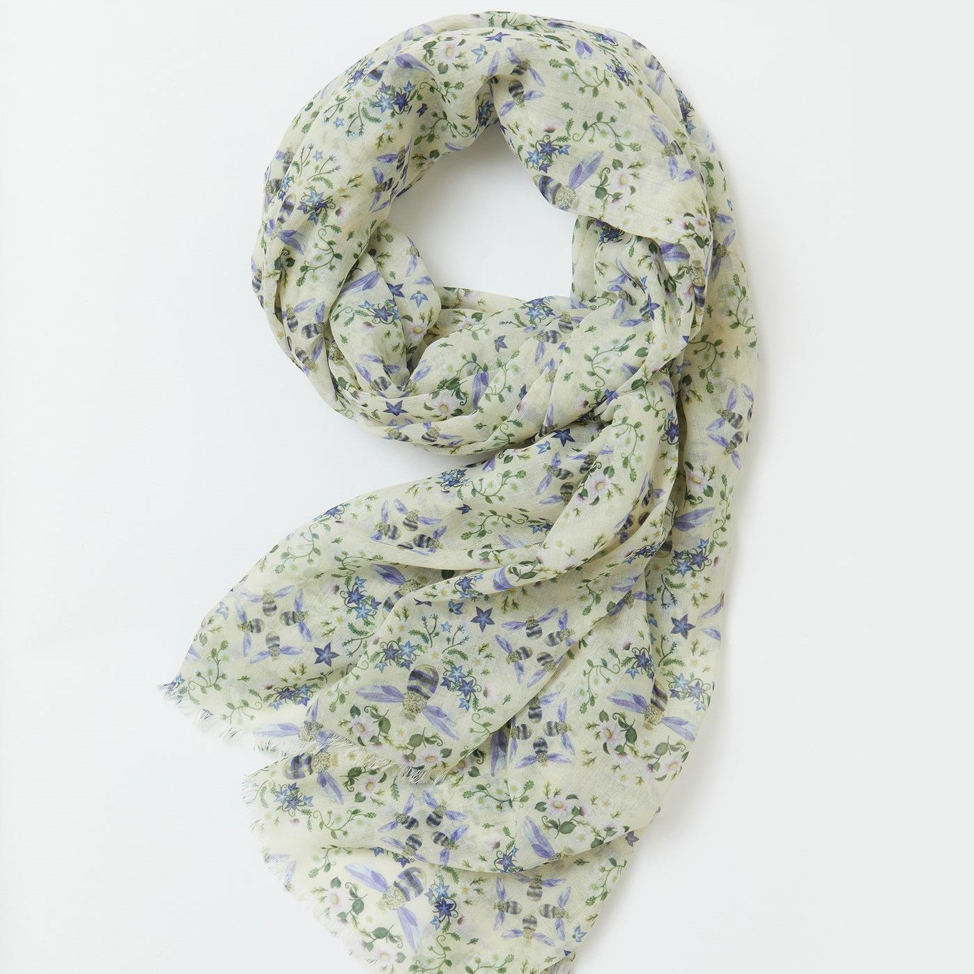 Beige Signature Bee Scarf