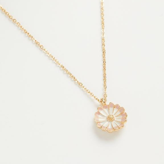 Enamel Daisy Long Necklace