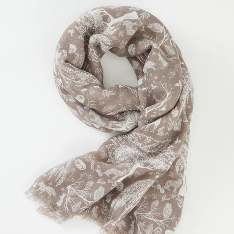 Woodland Life Twill Scarf in Mink