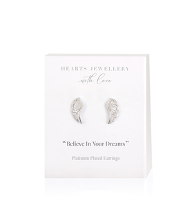 Angel Wing Earrings in Platinum Plate