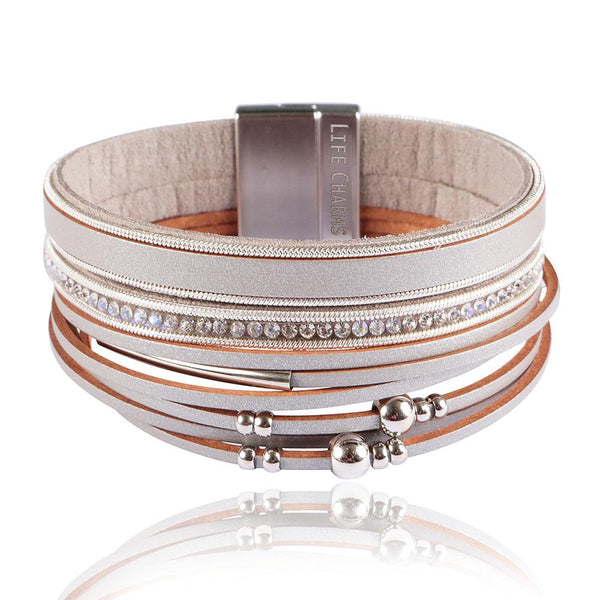 Gold Three Row Wrap Bracelet