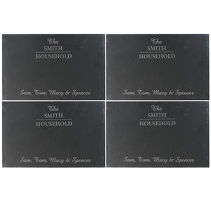 Personalised Family Slate Rectangle Placemat 4 Pack