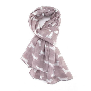 Dachshunds Grey printed Scarf