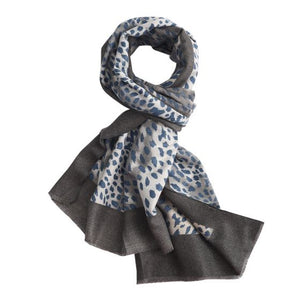 Large Grey Leopard print Scarf