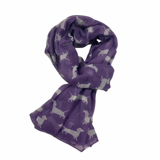 Dachshunds Purple printed Scarf