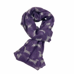 Dachshunds Purple printed Scarf