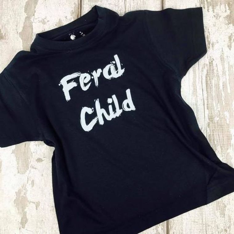 'Feral Child' Hilarious Slogan Kids T-Shirt