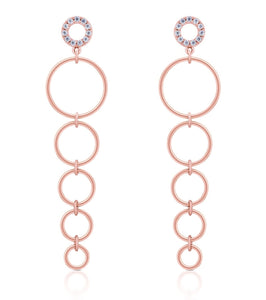 Rose Gold Circle Drop Earrings
