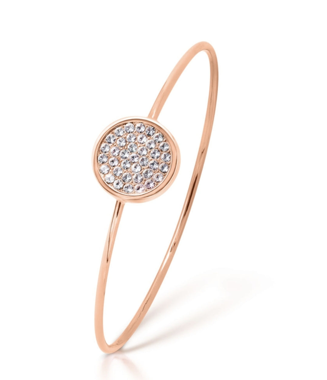 Rose Gold Pave Disc Bangle