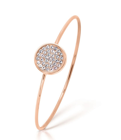 Rose Gold Pave Disc Bangle