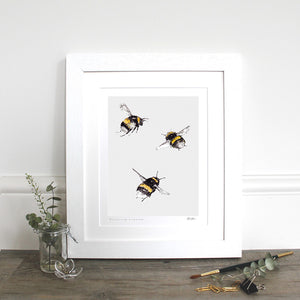 Buzzing Around 10x12" Mounted Fine Art Print