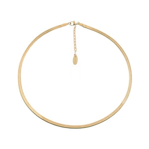 2mm Flat Chain Layering Choker in 18K Gold Plate