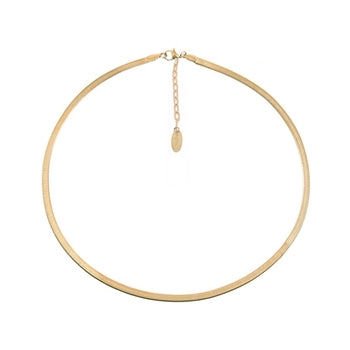 2mm Flat Chain Layering Choker in 18K Gold Plate