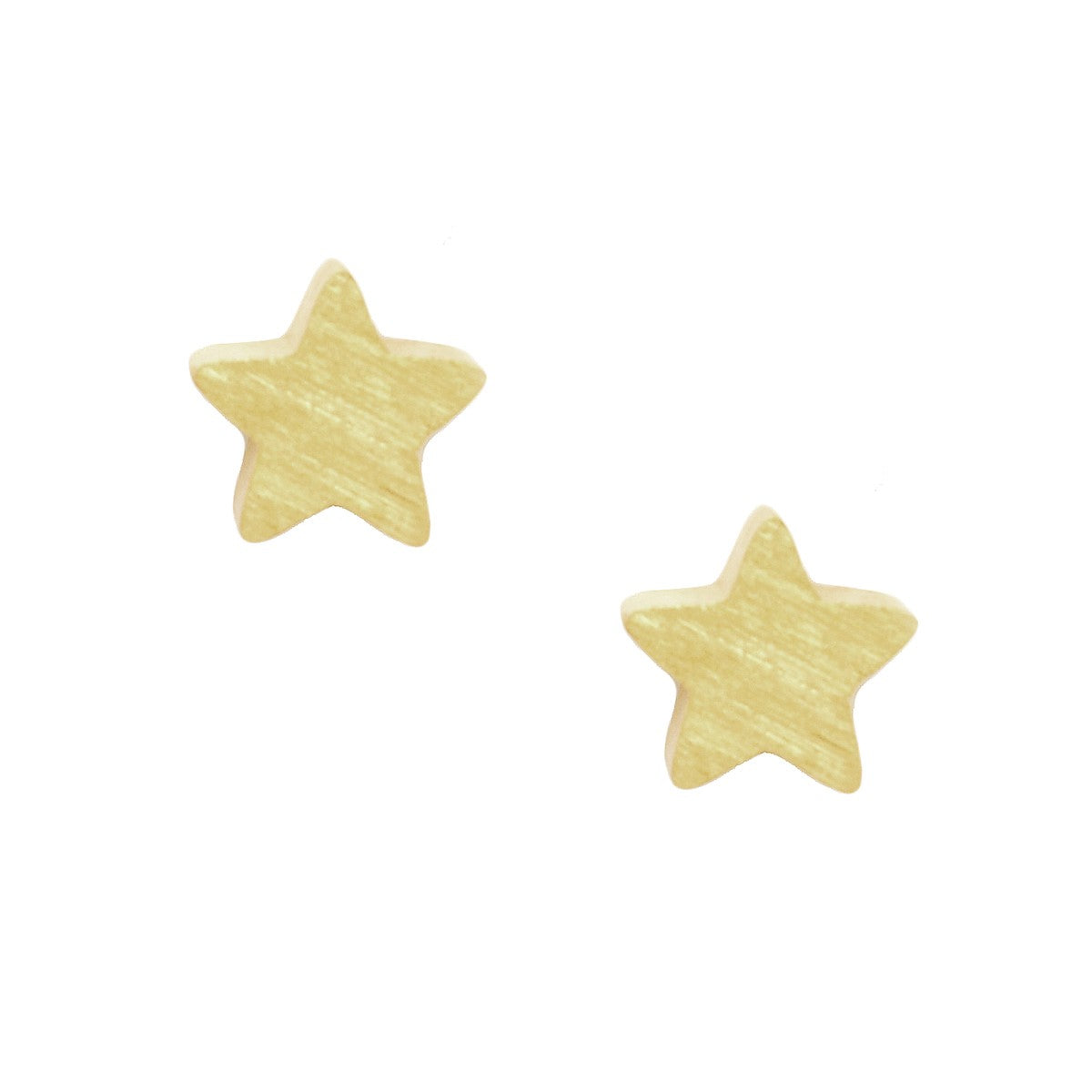 Small Star Earrings in 20k Matt Gold Plate