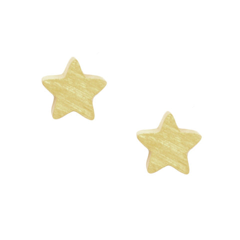 Small Star Earrings in 20k Matt Gold Plate