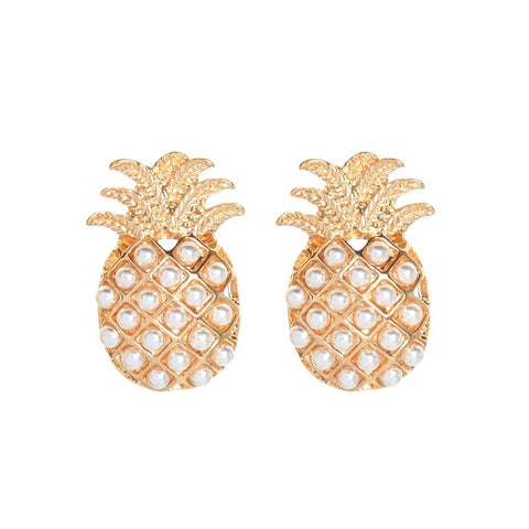Pearl Pineapple Earring in Gold