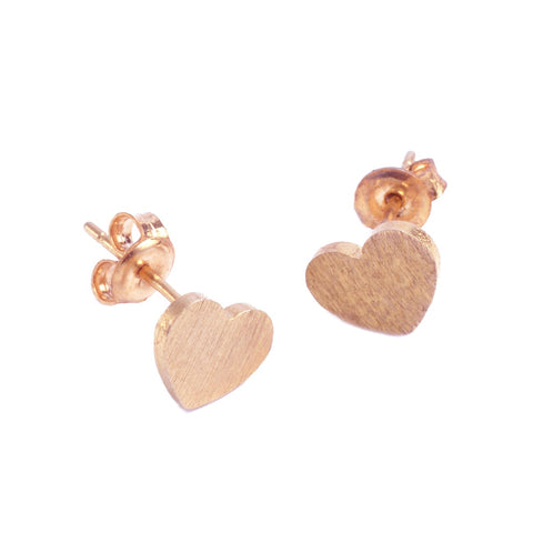Small Heart Earrings in 20k Rose Gold plate