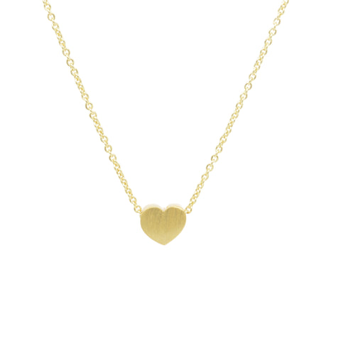 Small Heart Necklace in 20k Matt Gold plate