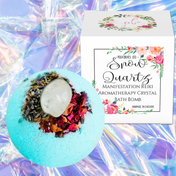Snow Quartz Manifestation Aromatherapy Reiki Crystal Bomb VEGAN