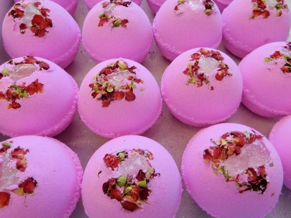 Rose Quartz Love & Healing Aromatherapy Reiki Crystal Bomb VEGAN