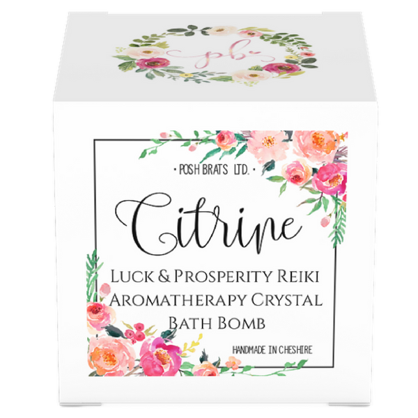 Citrine Prosperity Aromatherapy Reiki Crystal Bath Bomb VEGAN